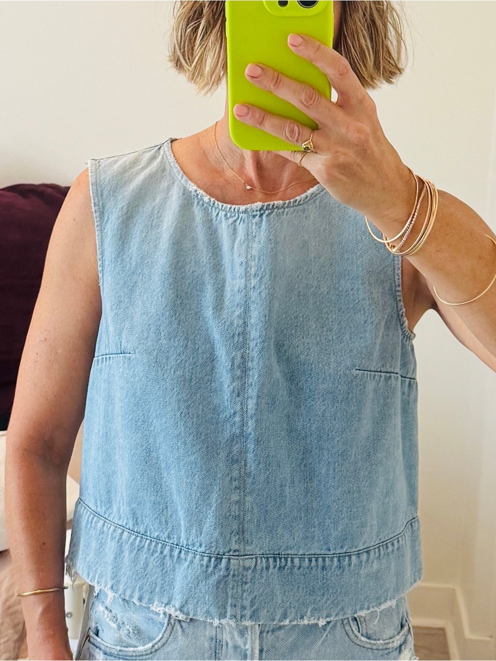 CLOSED-Light Blue Denim Sleeveless Top